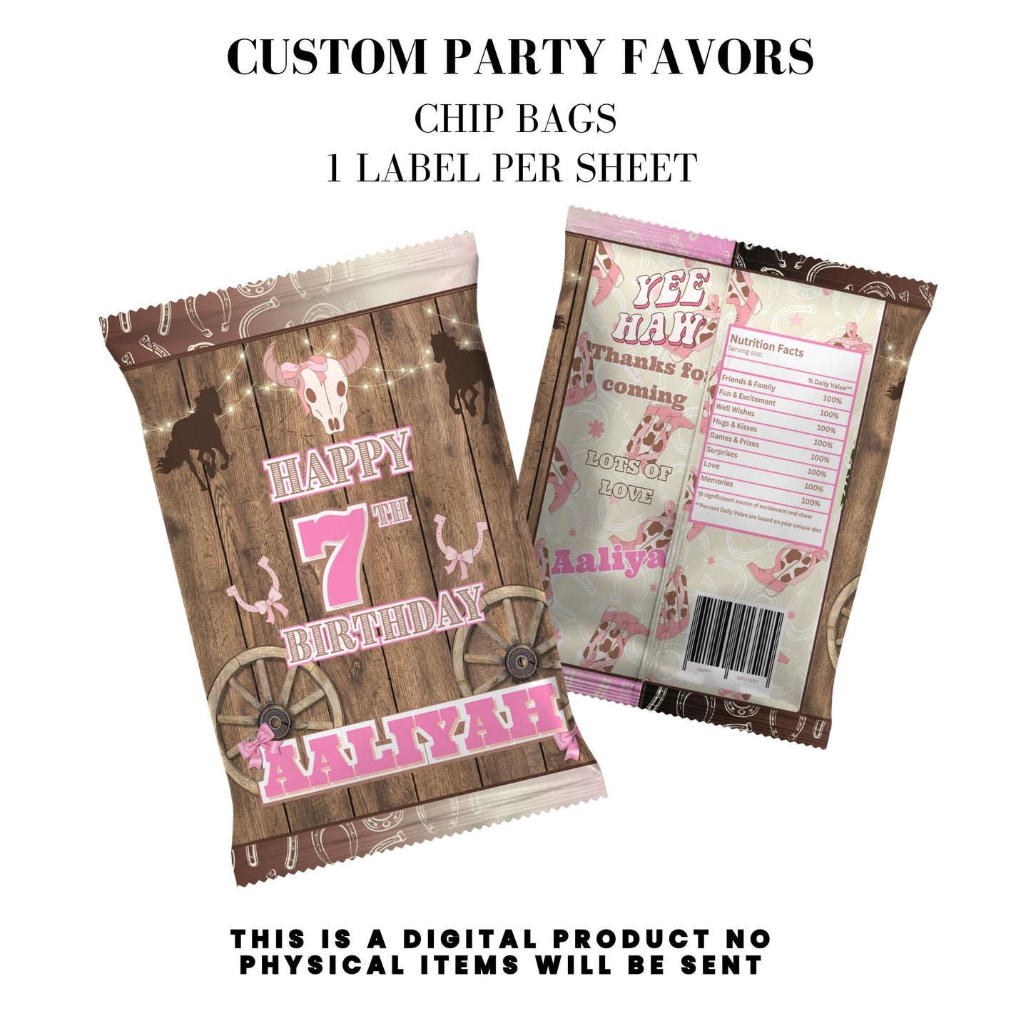 Cowgirl Rodeo Birthday Party Favors DFY