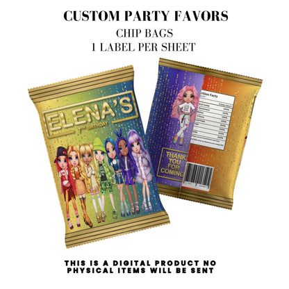 Rainbow High Birthday Party Favors DFY