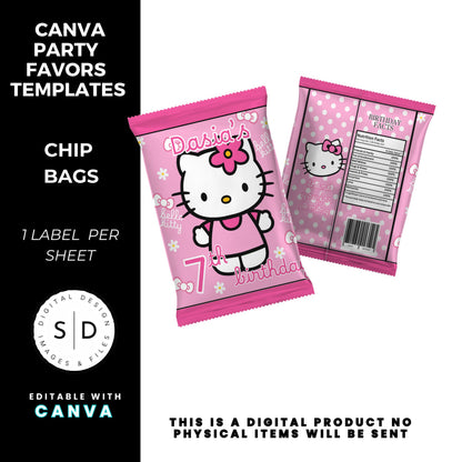 Kitty Birthday Party Favor Templates Bundle