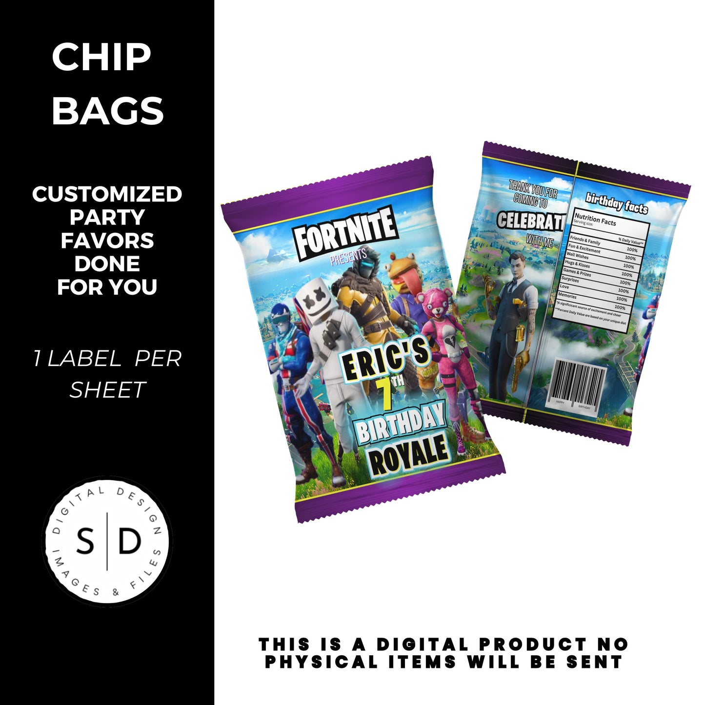 Fortnite Battle Royale Birthday Party Favors DFY