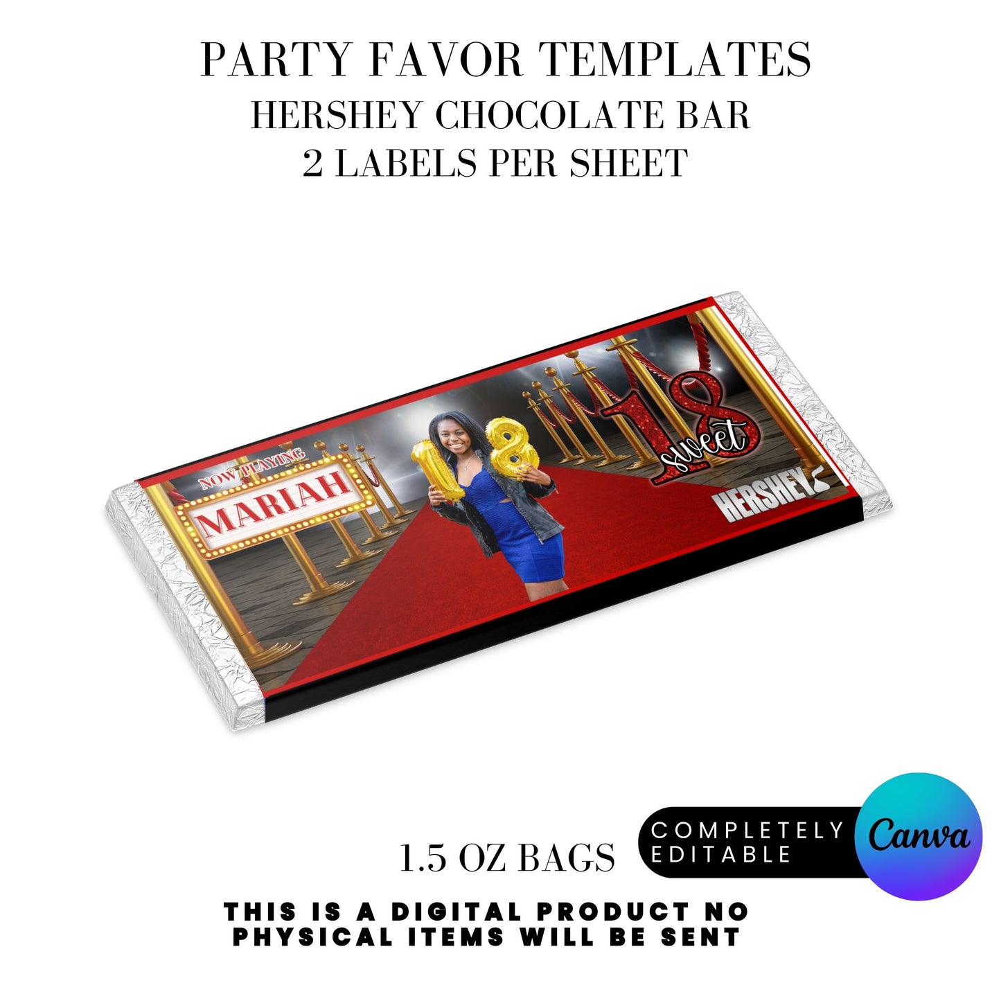 Hollywood Red Carpet Birthday Party Favors Templates Bundle