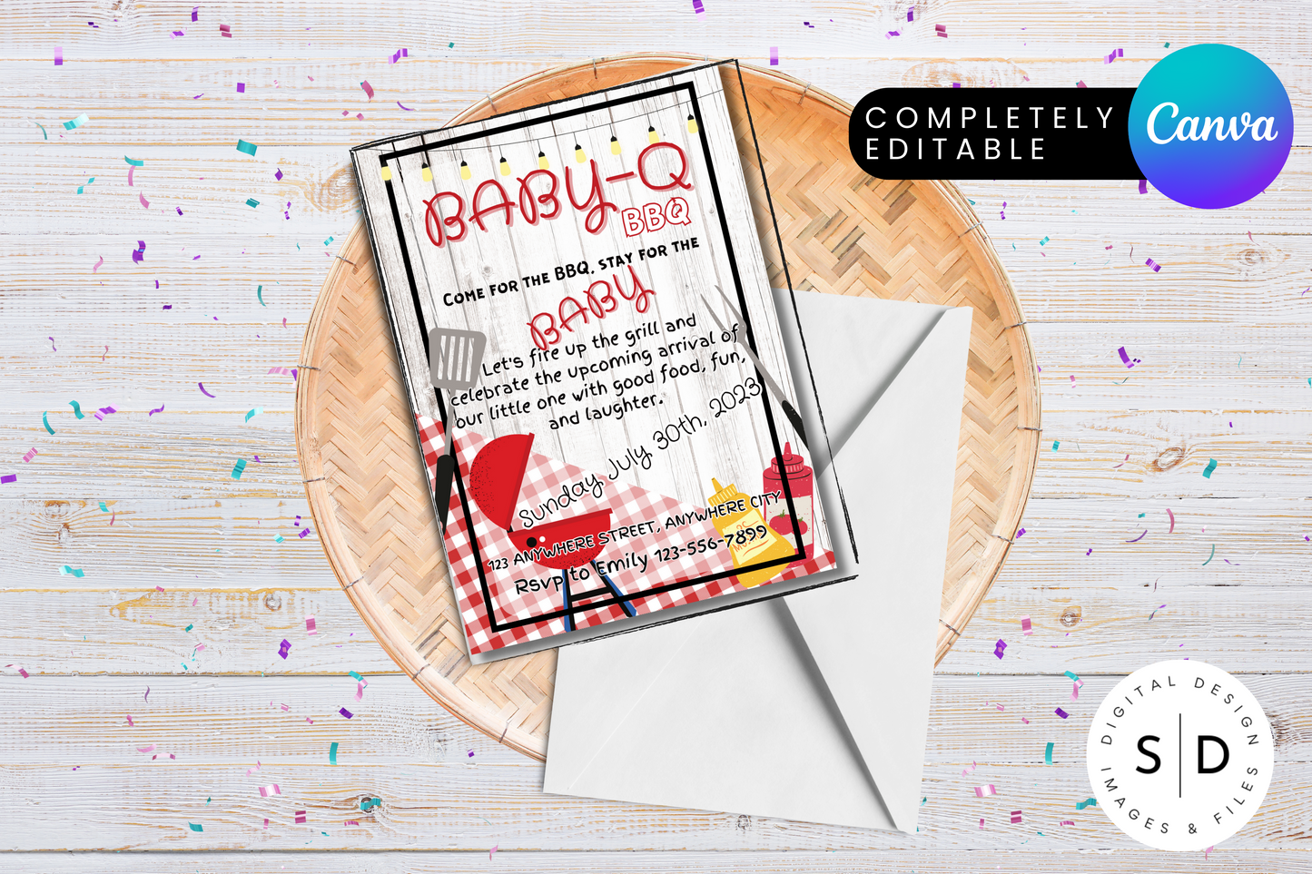 Baby Q BBQ Baby Shower invitation