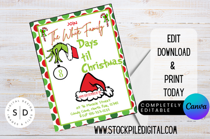 Merry Grinchmas Christmas Party Invitation