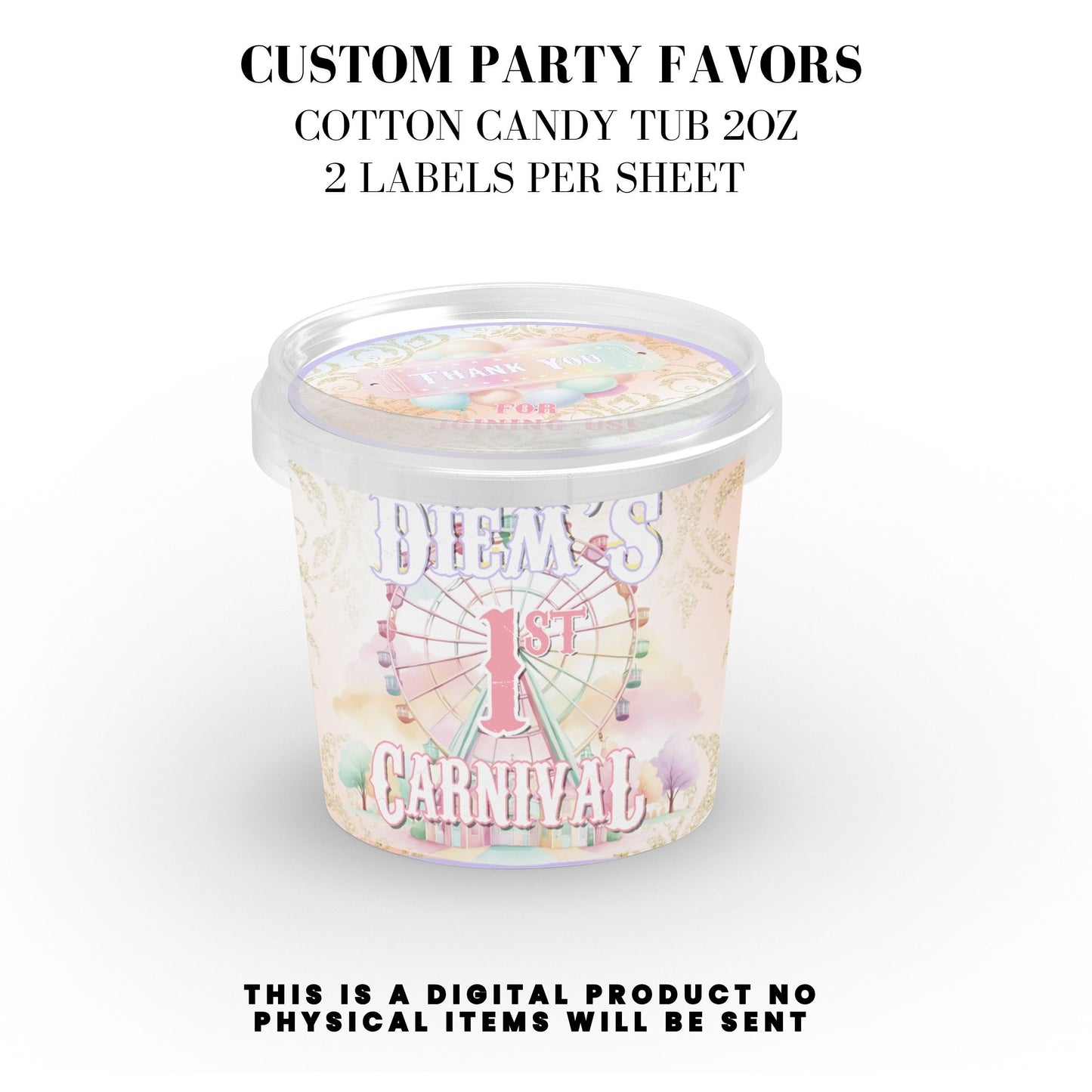 Pastel Carnival Birthday Party DFY Favor Bundle