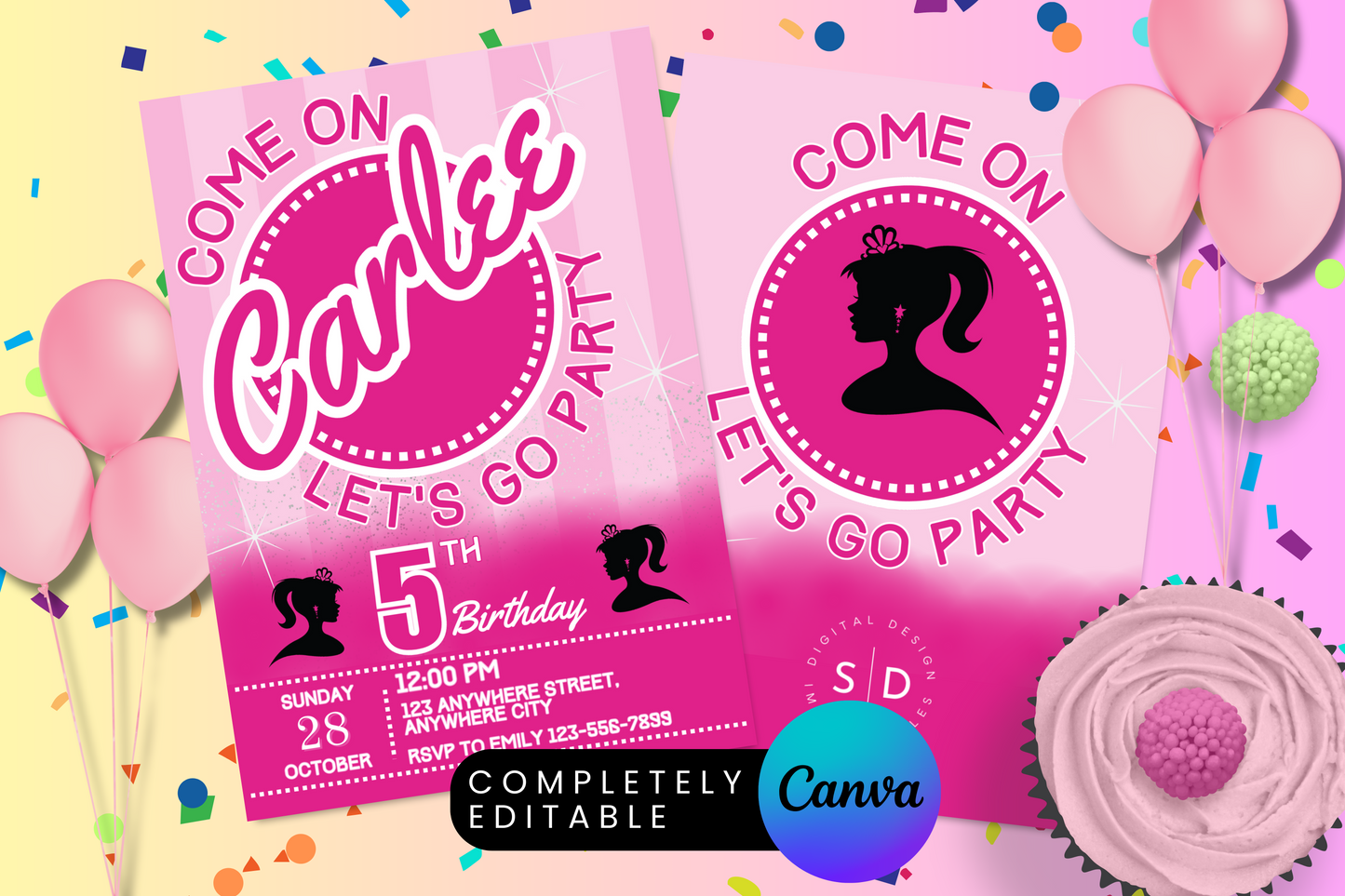 Come on Barbie Party Invitation