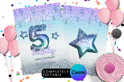 Ocean Foil Birthday Party Invitation