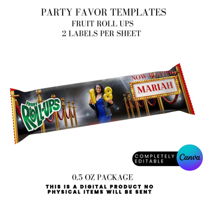 Hollywood Red Carpet Birthday Party Favors Templates Bundle