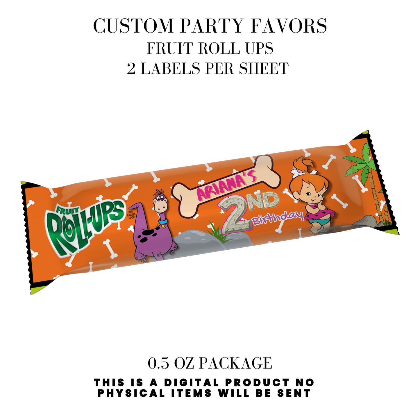 Pebbles & Dino Stone Age Birthday Party Favors DFY