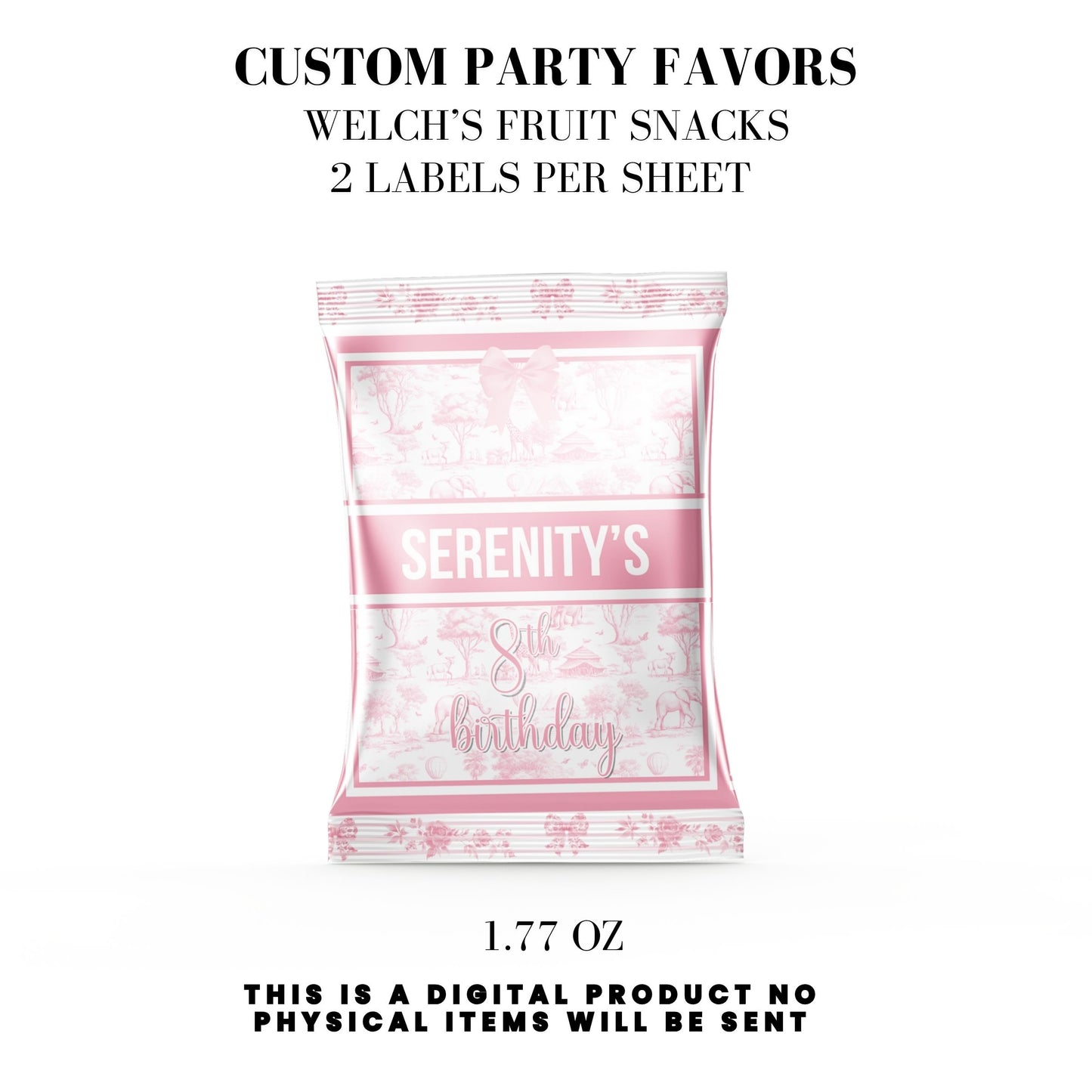 Toile du Jouy Safari Party Printable Favor Designs DFY