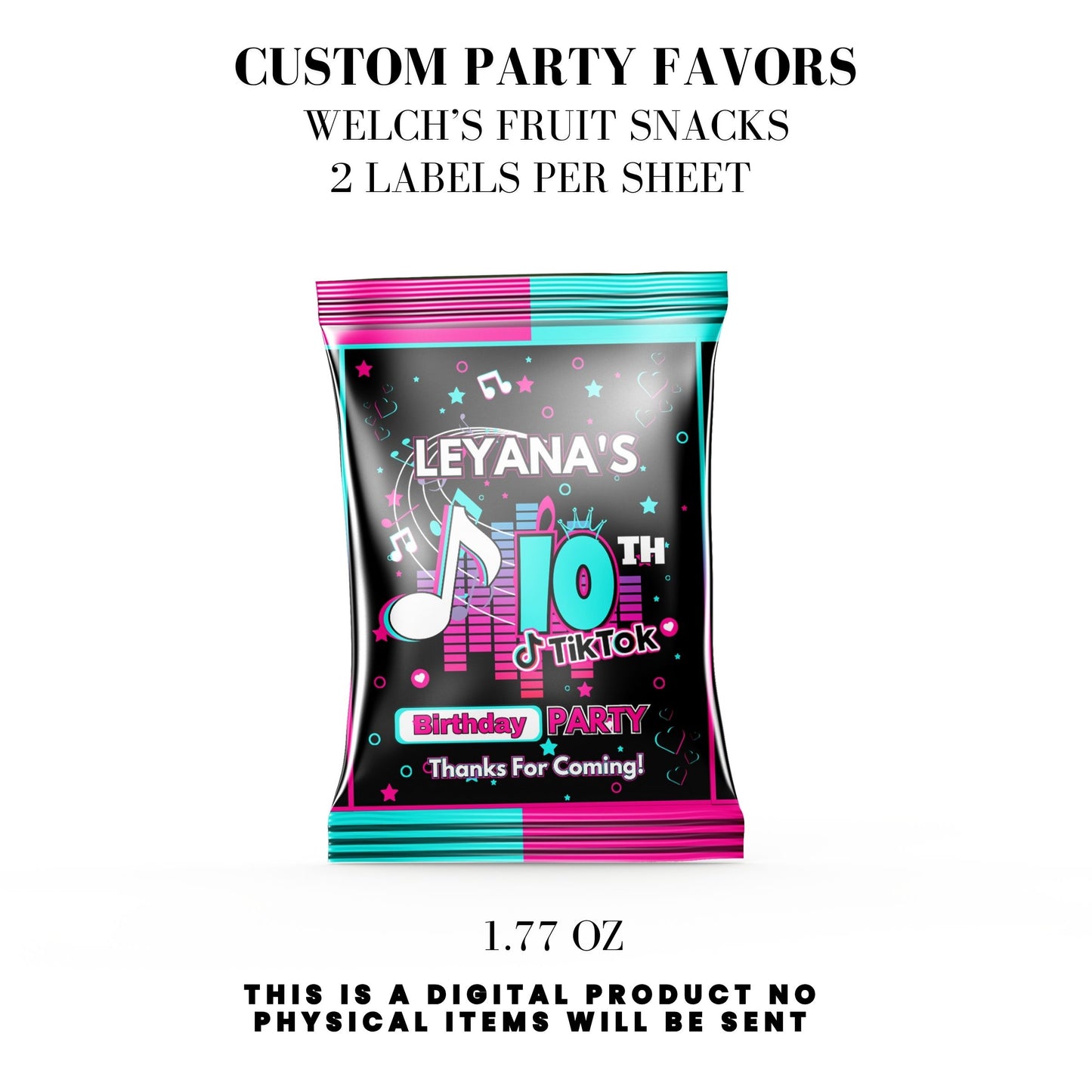 Tik Tok Social Media Party Printable Favor Designs DFY