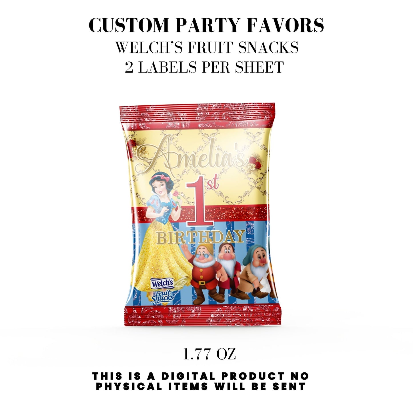 Snow White Party Favor Templates Bundle