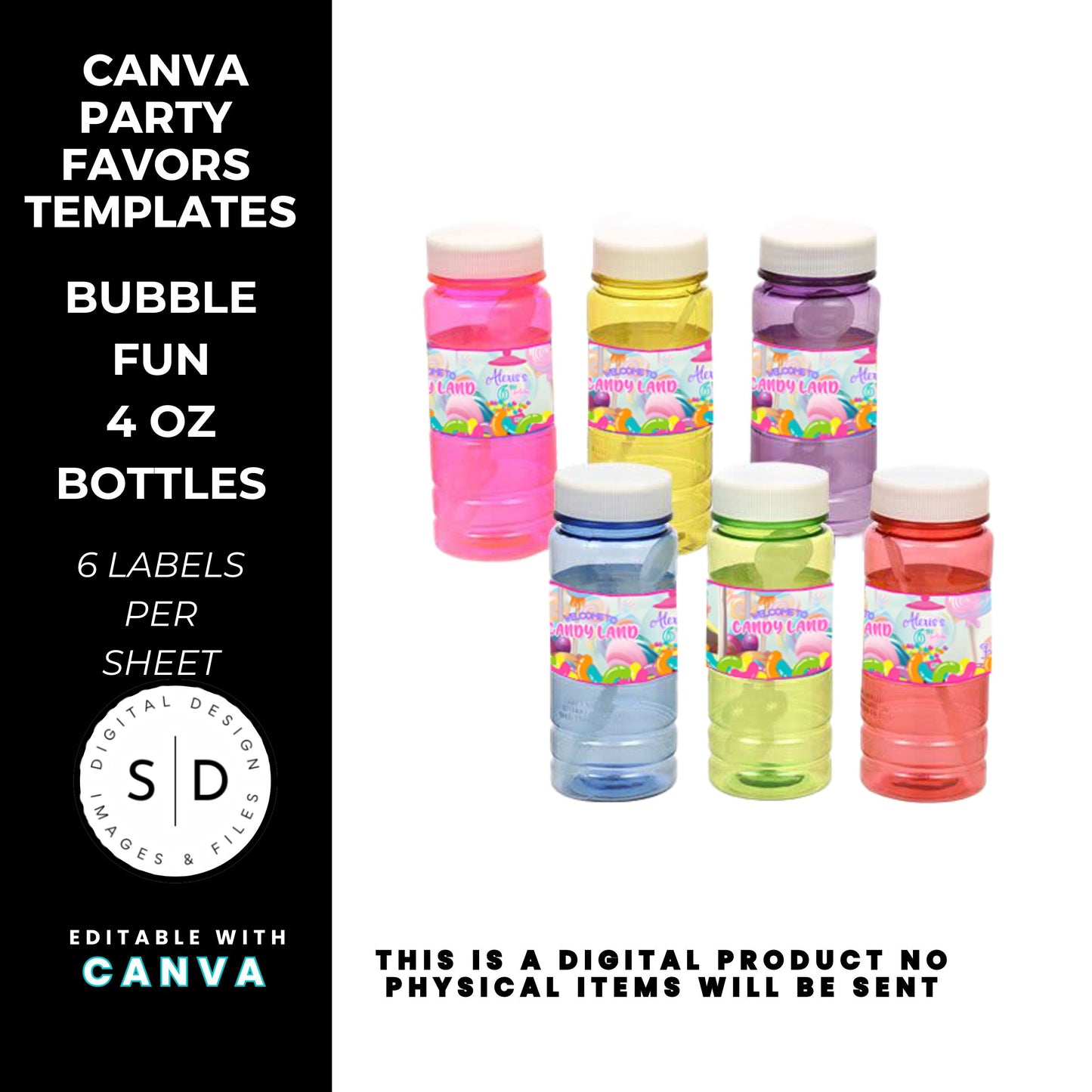 Candy Land Sweets Birthday Party Favor Templates
