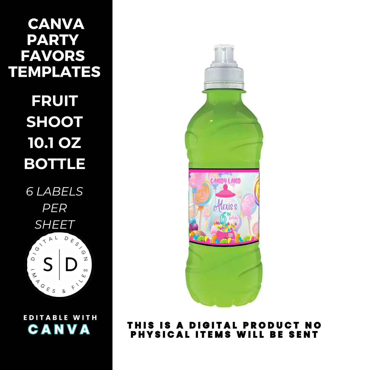 Candy Land Sweets Birthday Party Favor Templates