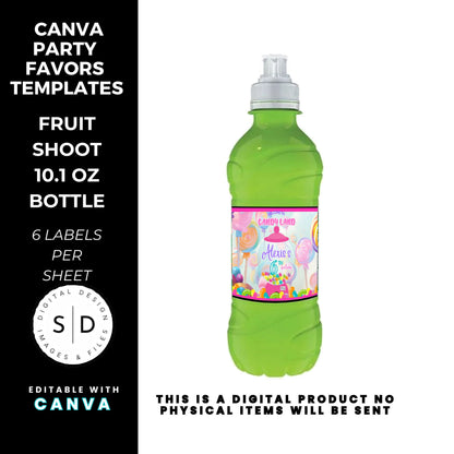Candy Land Sweets Birthday Party Favor Templates