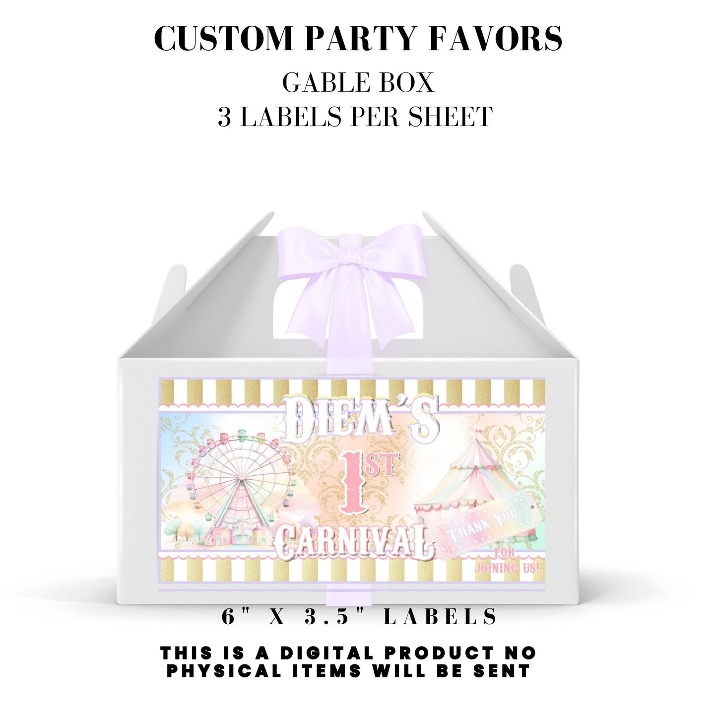 Pastel Carnival Birthday Party DFY Favor Bundle