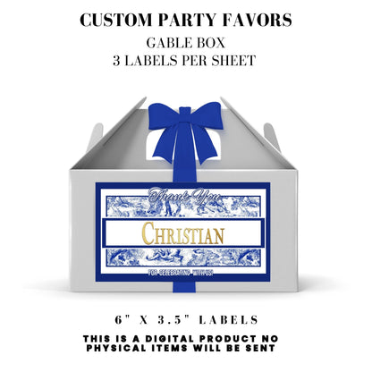 Classic Toile De Juoy Blue Party Printable Favor Designs DFY