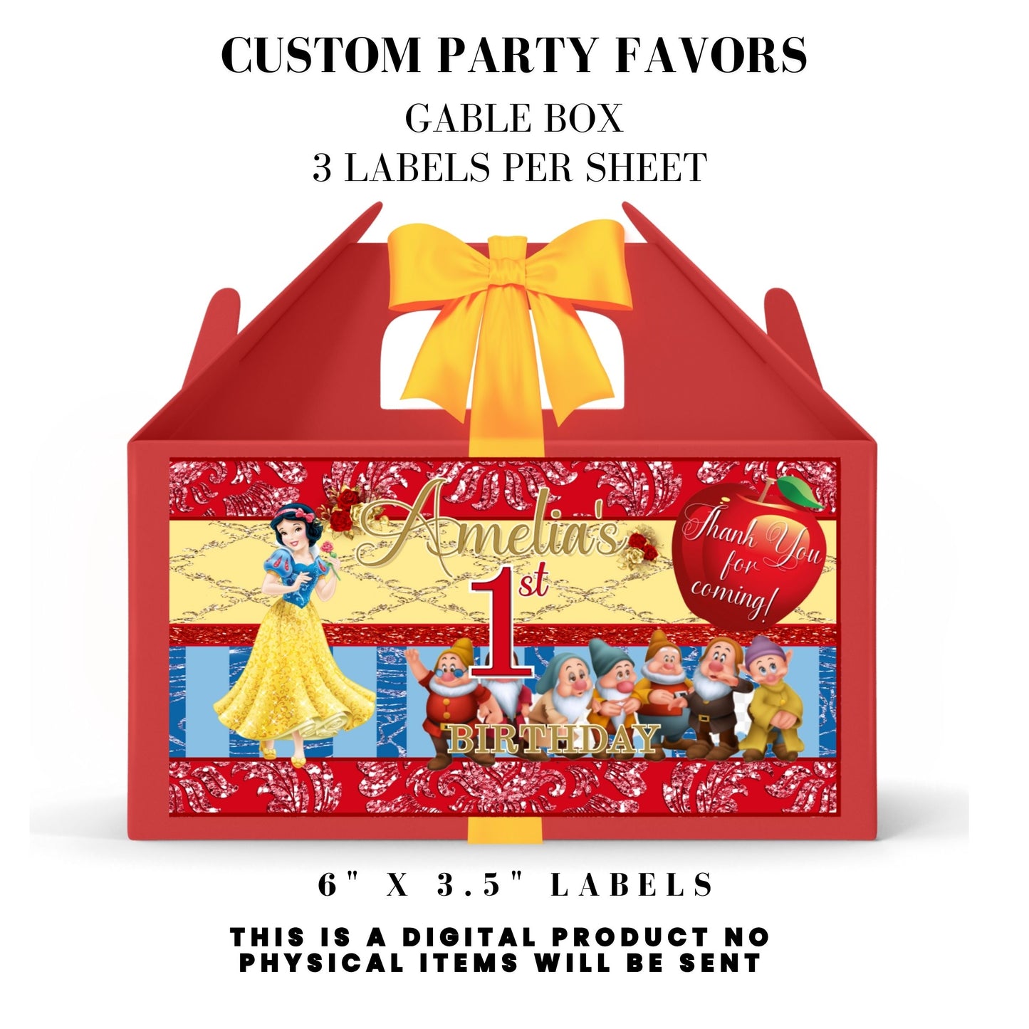 Snow White Party Favor Templates Bundle
