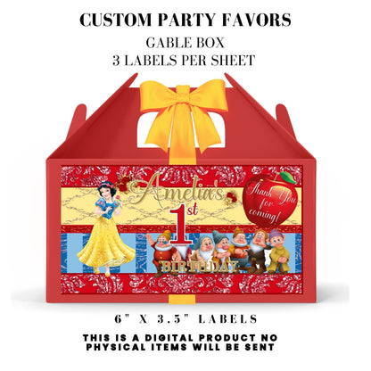 Snow White Party Favor Templates Bundle