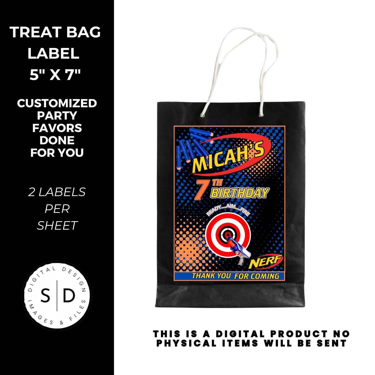 Nerf Ready Aim Fire Birthday Party Favors DFY