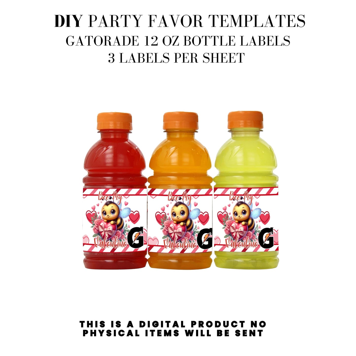 Bee My Valentine Party Favors Templates Bundle
