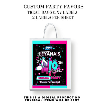 Tik Tok Social Media Party Printable Favor Designs DFY