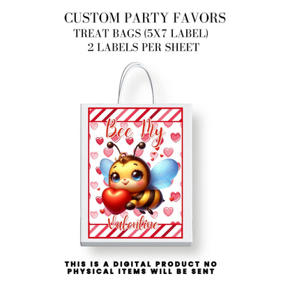 Bee My Valentine Party Favors Templates Bundle