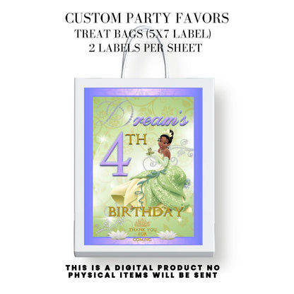 Princess Tiana Printable Favor Designs DFY
