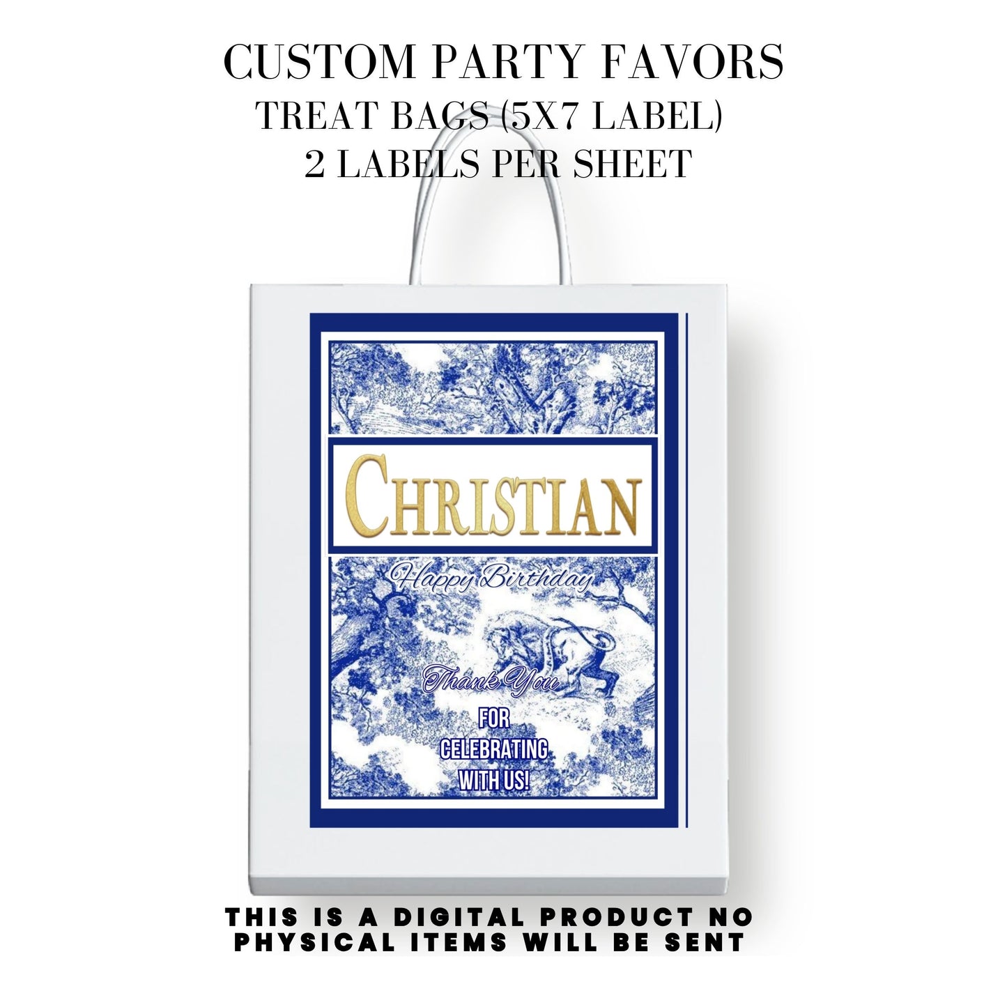 Classic Toile De Juoy Blue Party Printable Favor Designs DFY
