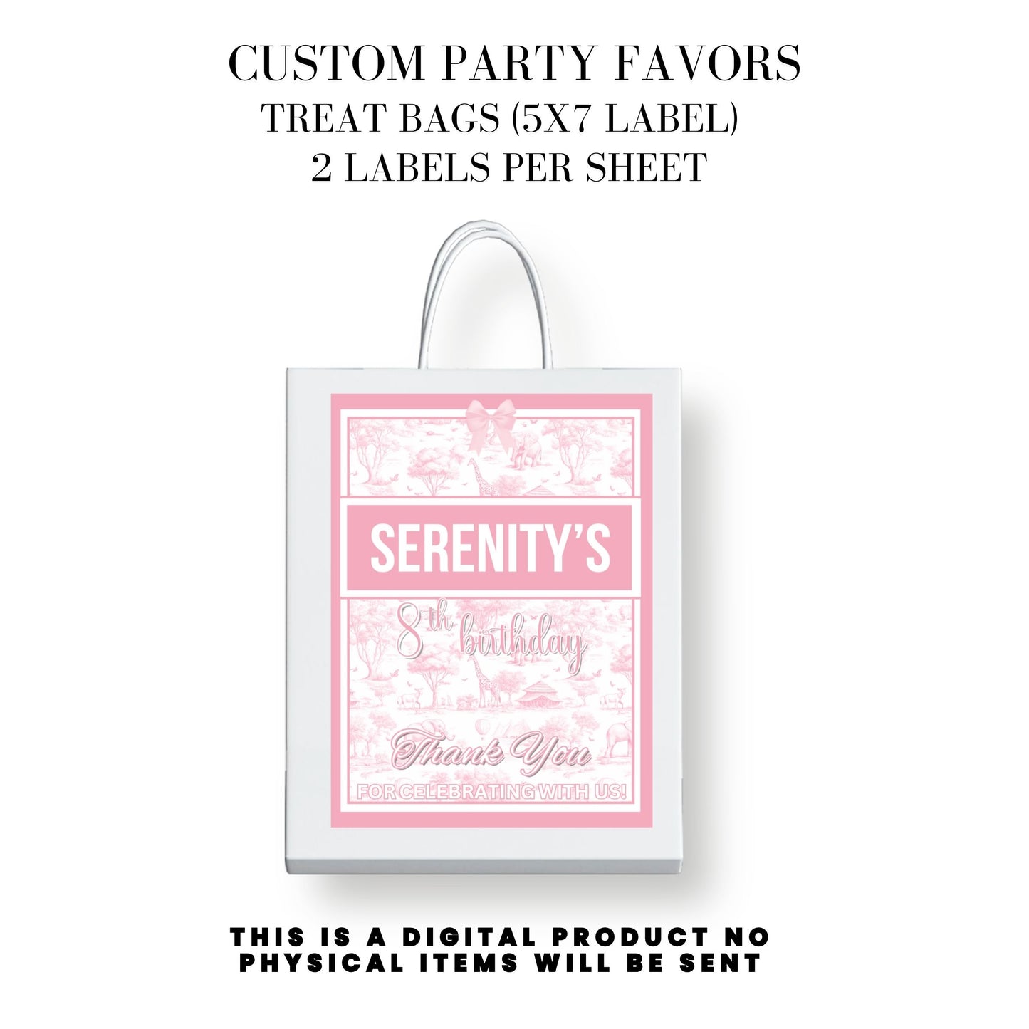 Toile du Jouy Safari Party Printable Favor Designs DFY