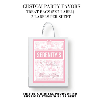 Toile du Jouy Safari Party Printable Favor Designs DFY