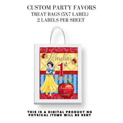 Snow White Party Favor Templates Bundle