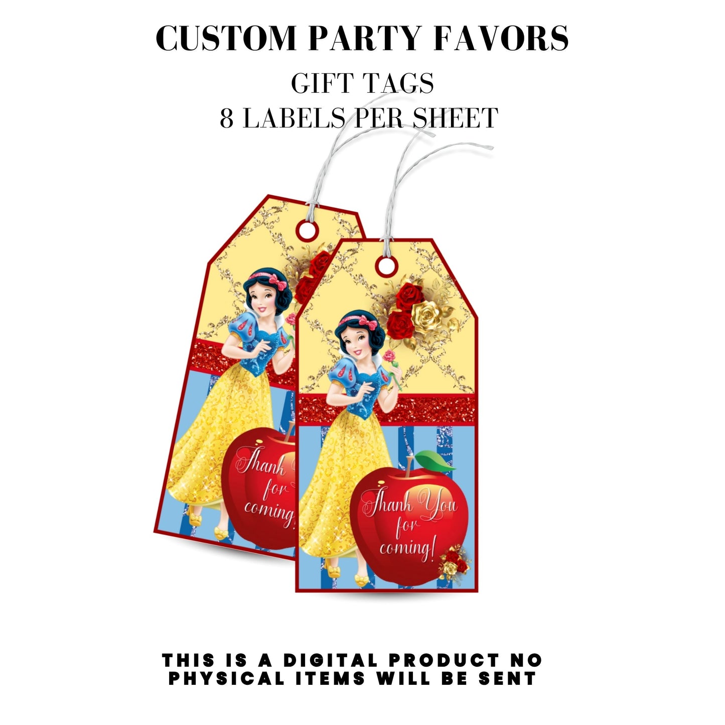 Snow White Party Favor Templates Bundle