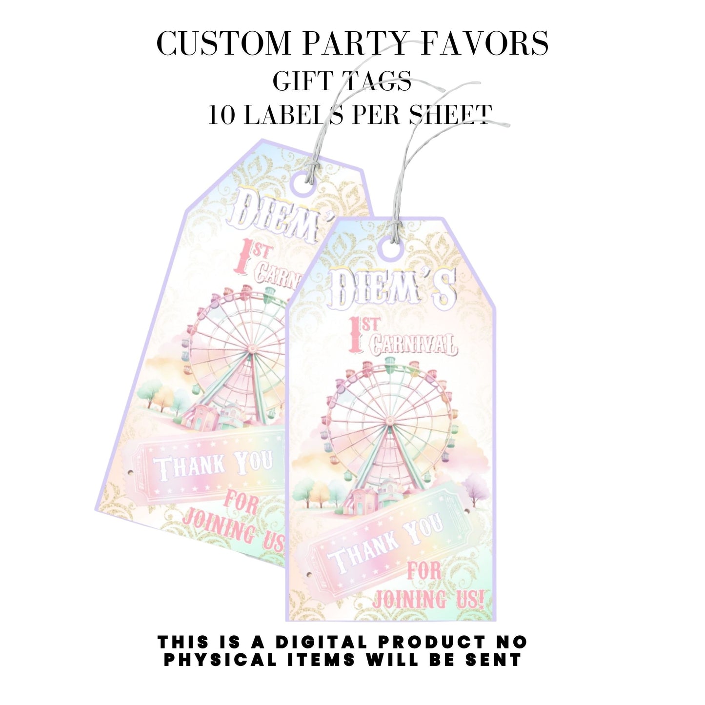 Pastel Carnival Birthday Party DFY Favor Bundle