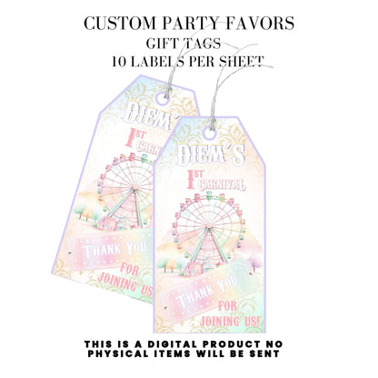 Pastel Carnival Birthday Party DFY Favor Bundle