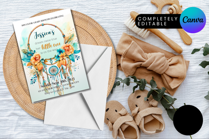 Dreamcatcher Come True Baby Shower invitation