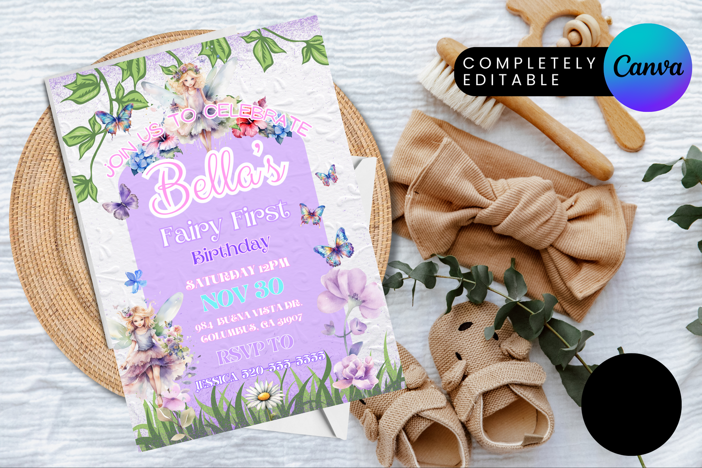 Fairy First Birthday Invitation