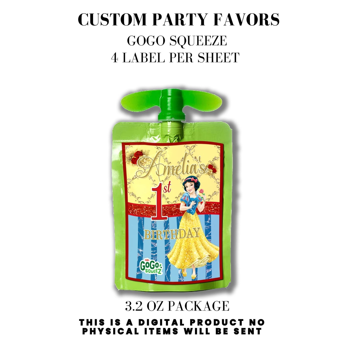 Snow White Party Favor Templates Bundle
