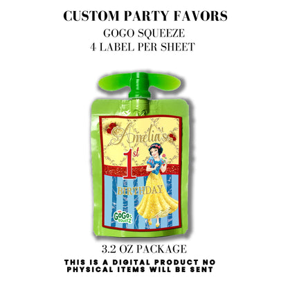 Snow White Party Favor Templates Bundle