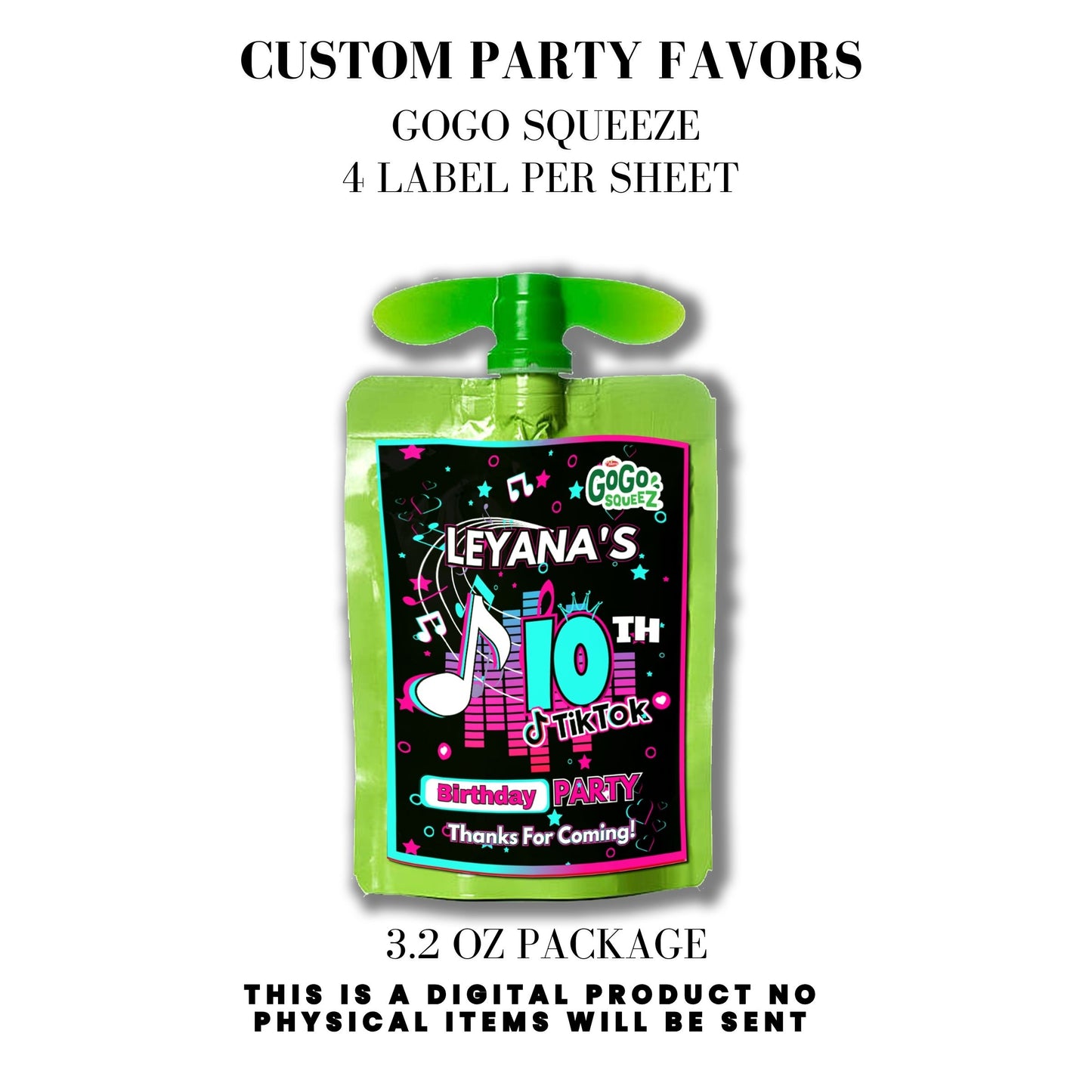 Tik Tok Social Media Party Printable Favor Designs DFY
