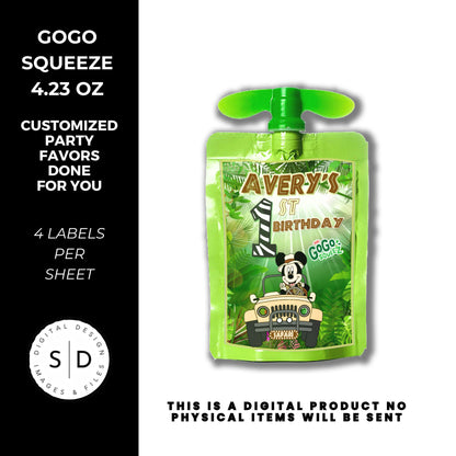 Mouse Safari Birthday Party Favors DFY