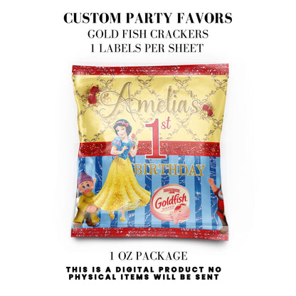 Snow White Party Favor Templates Bundle