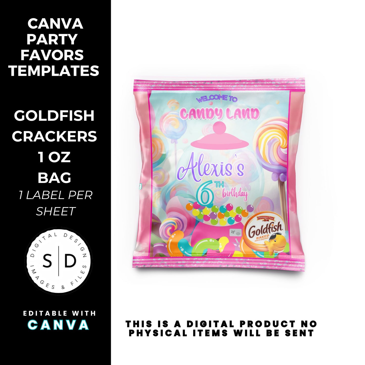 Candy Land Sweets Birthday Party Favor Templates