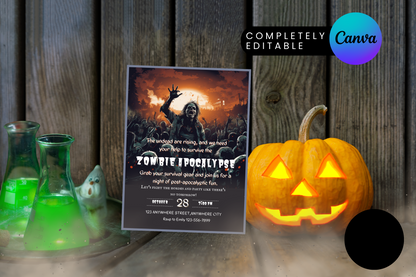 Zombie Apocalypse Halloween Party Invitation