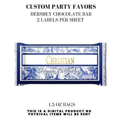 Classic Toile De Juoy Blue Party Printable Favor Designs DFY