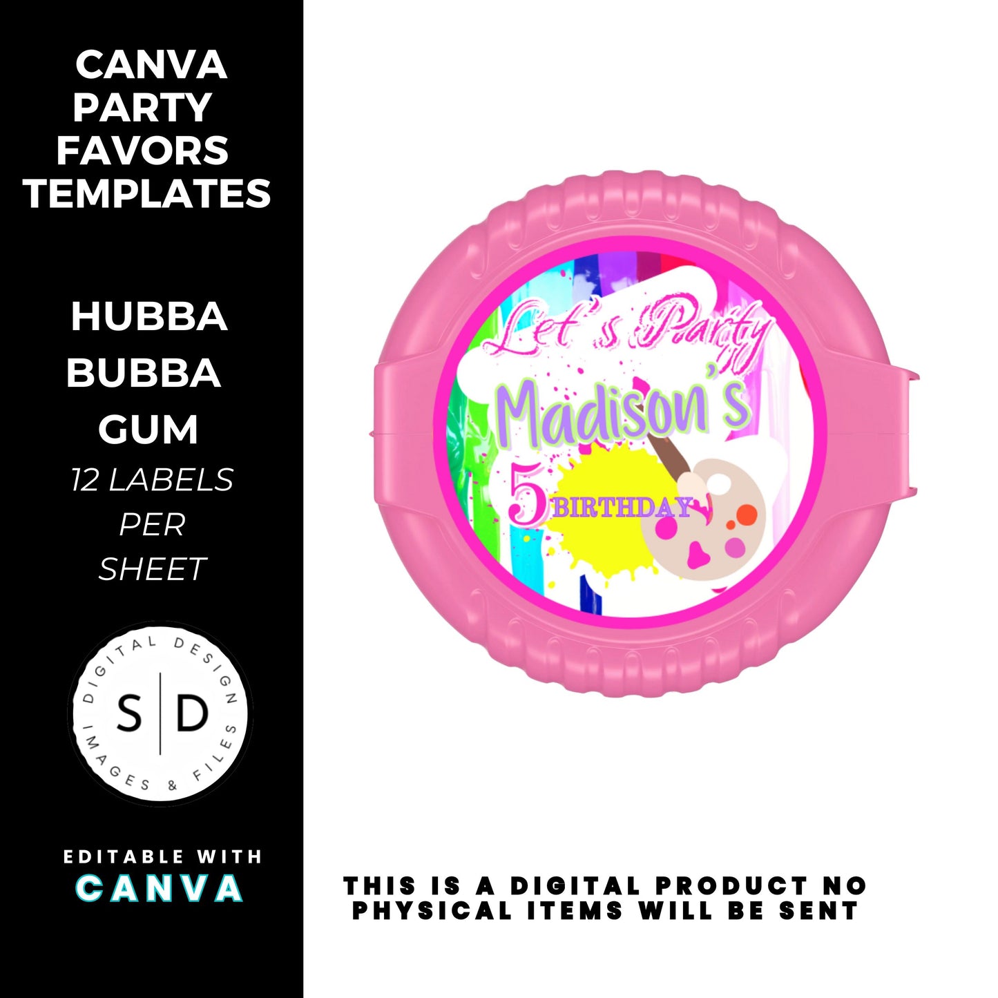 Let's Paint Birthday Party Favor Templates