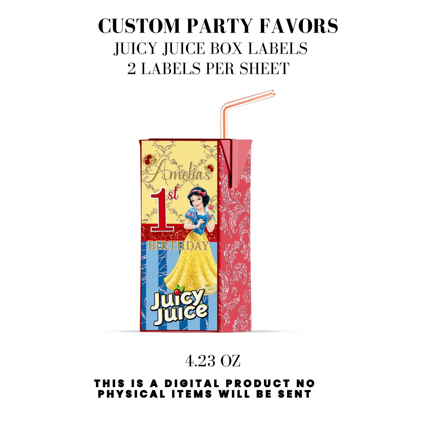 Snow White Party Favor Templates Bundle