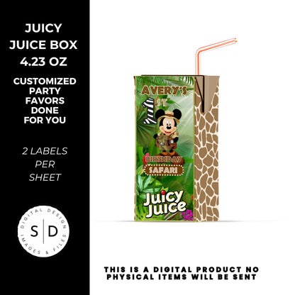 Mouse Safari Birthday Party Favors DFY