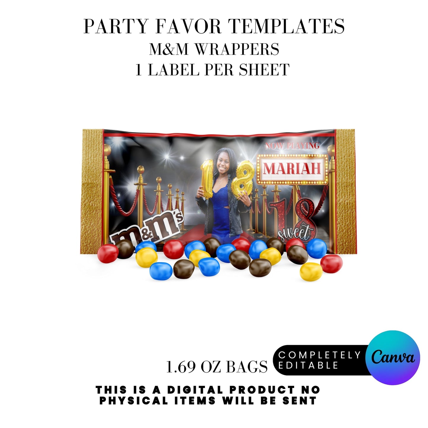 Hollywood Red Carpet Birthday Party Favors Templates Bundle