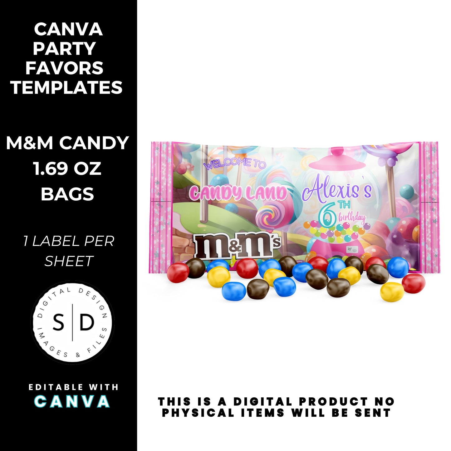 Candy Land Sweets Birthday Party Favor Templates