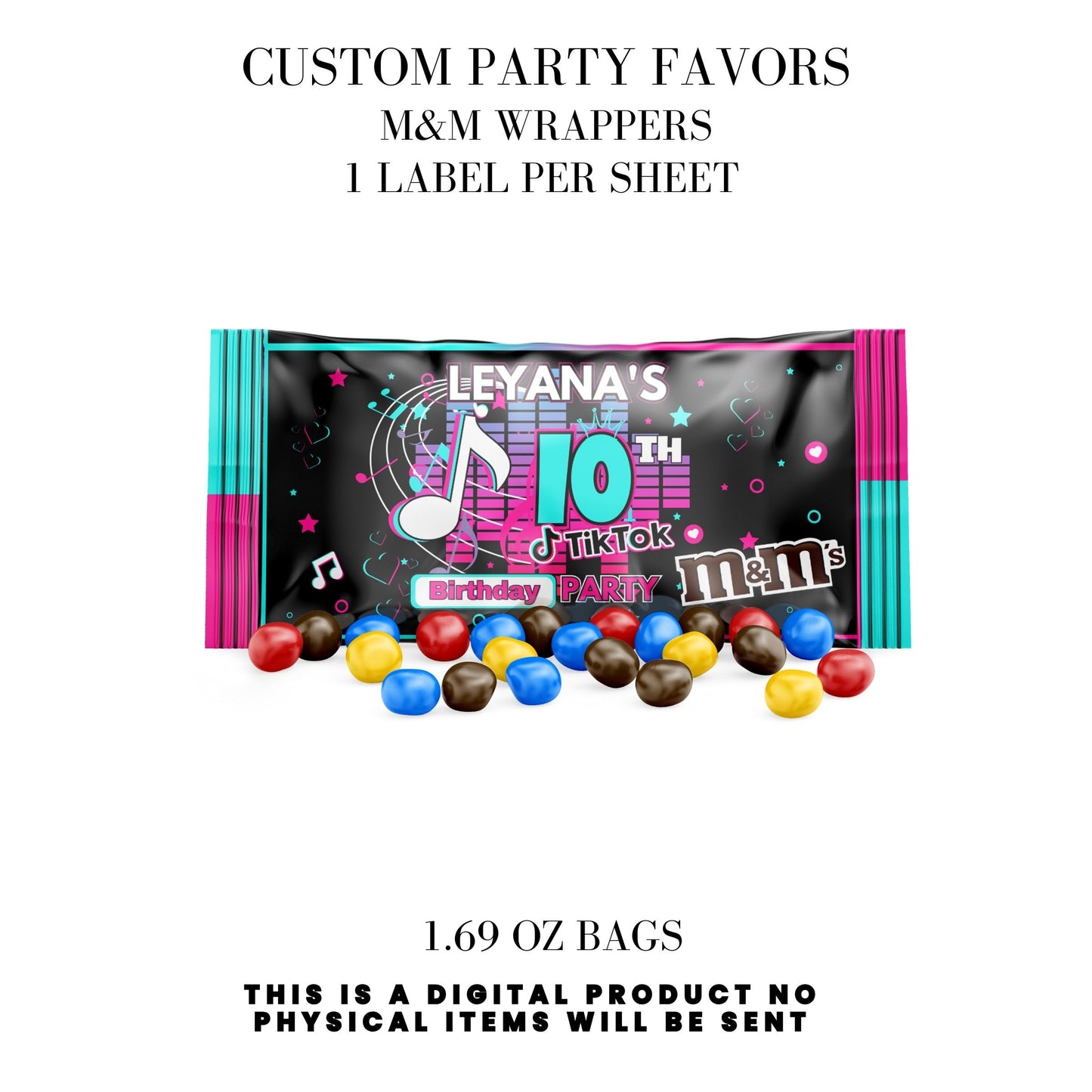 Tik Tok Social Media Party Printable Favor Designs DFY